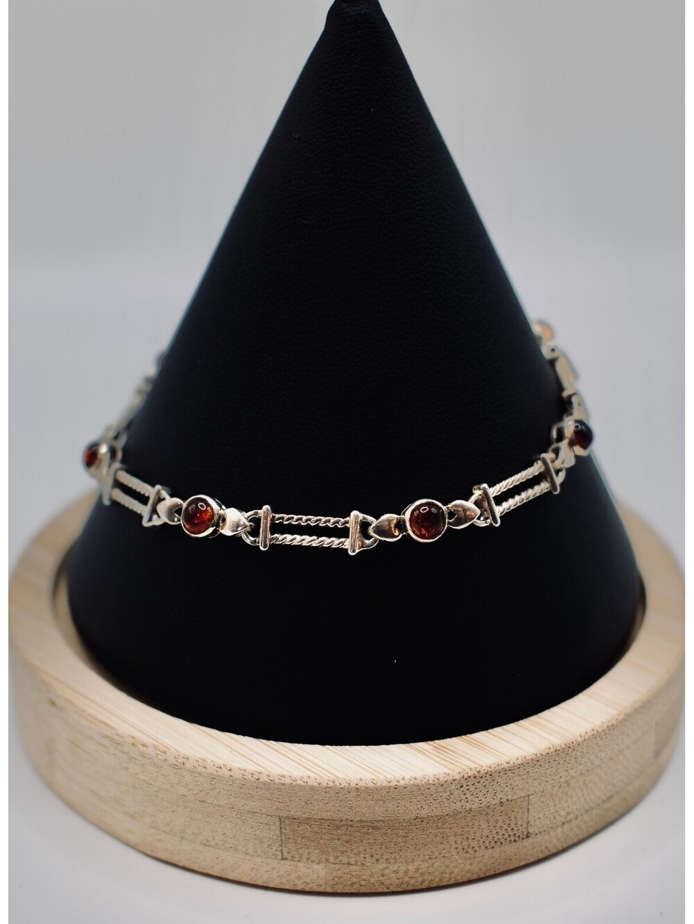 Silpada Sterling Silver Amber Cabochon Link Bracelet, 7.25 inch - Picture 3 of 4
